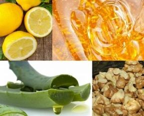 jugo de nuez, miel, limón y aloe para potenciar